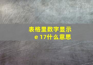 表格里数字显示e 17什么意思